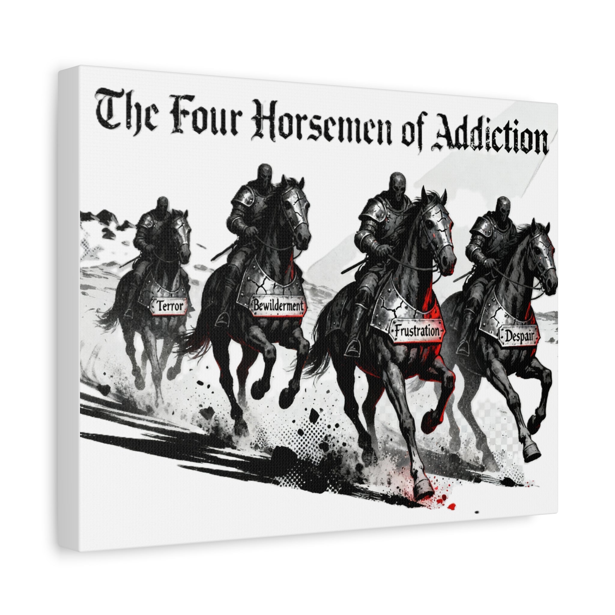 Canvas Print - Four Horsemen of Addiction - Terror, Bewilderment, Frustration, Despair