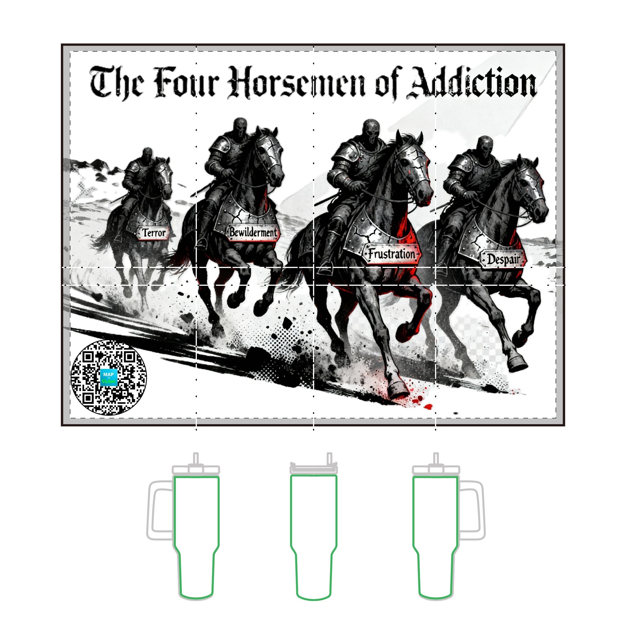 Thermal Tumbler - Four Horsemen of Addiction Design